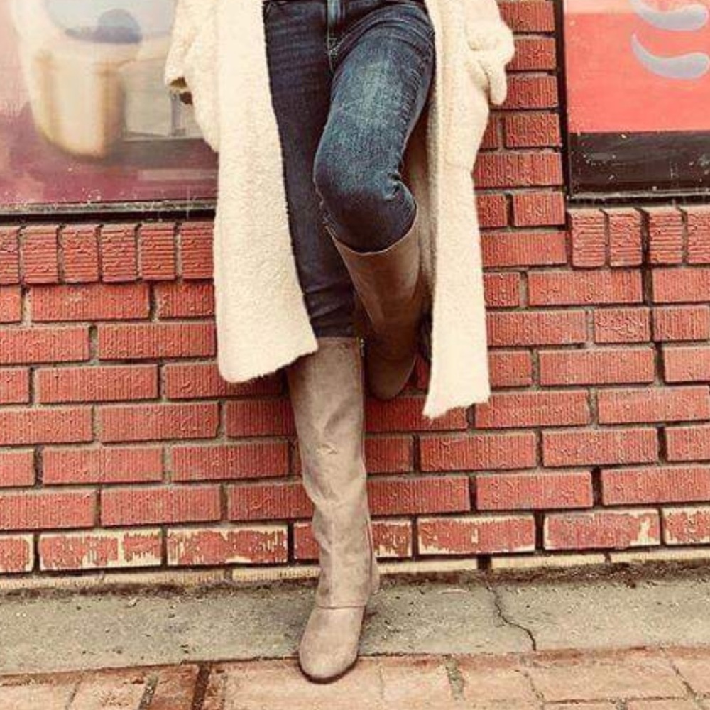 Wide Calf Interwoven Lace Back Knee High Tall Boot - Picture 8 of 8